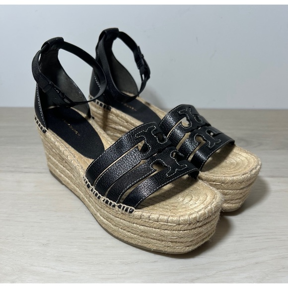 TORY BURCH INES MULTI-STRAP ESPADRILLE
WEDGE SANDAL Sz 8.5 - Picture 4 of 11